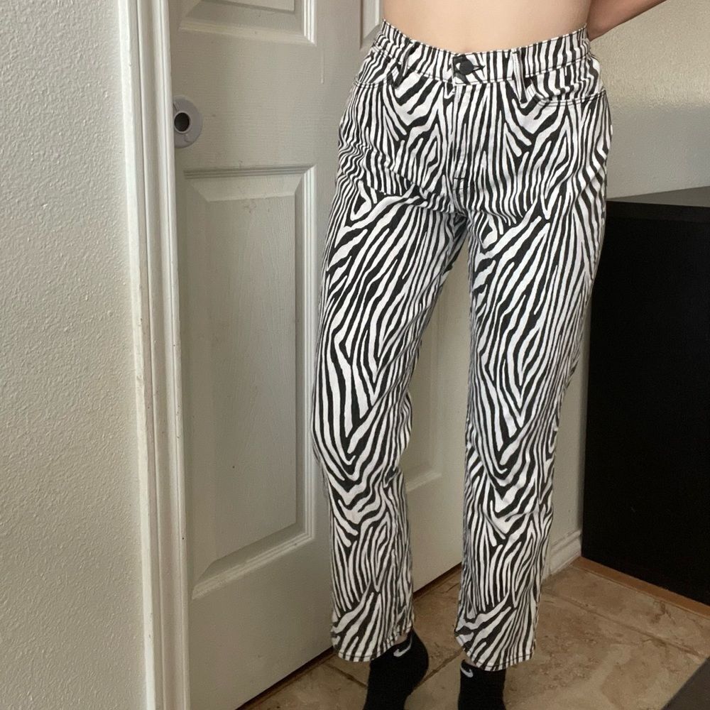 FRAME Le High Straight Zebra‎ Jeans Size 31 Animal Print